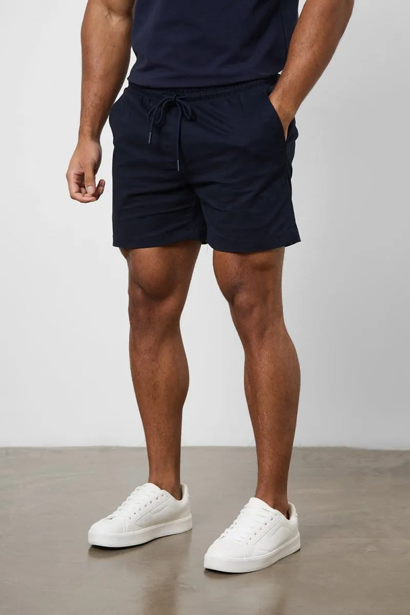 Athletic Fit Drawstring Chino Short 5" in Navy