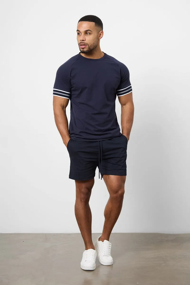 Athletic Fit Drawstring Chino Short 5" in Navy