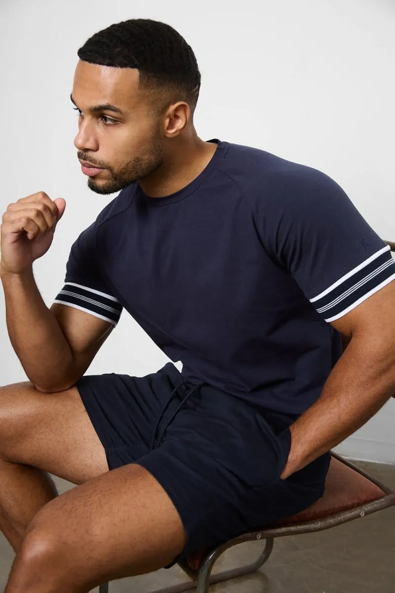 Athletic Fit Drawstring Chino Short 5" in Navy
