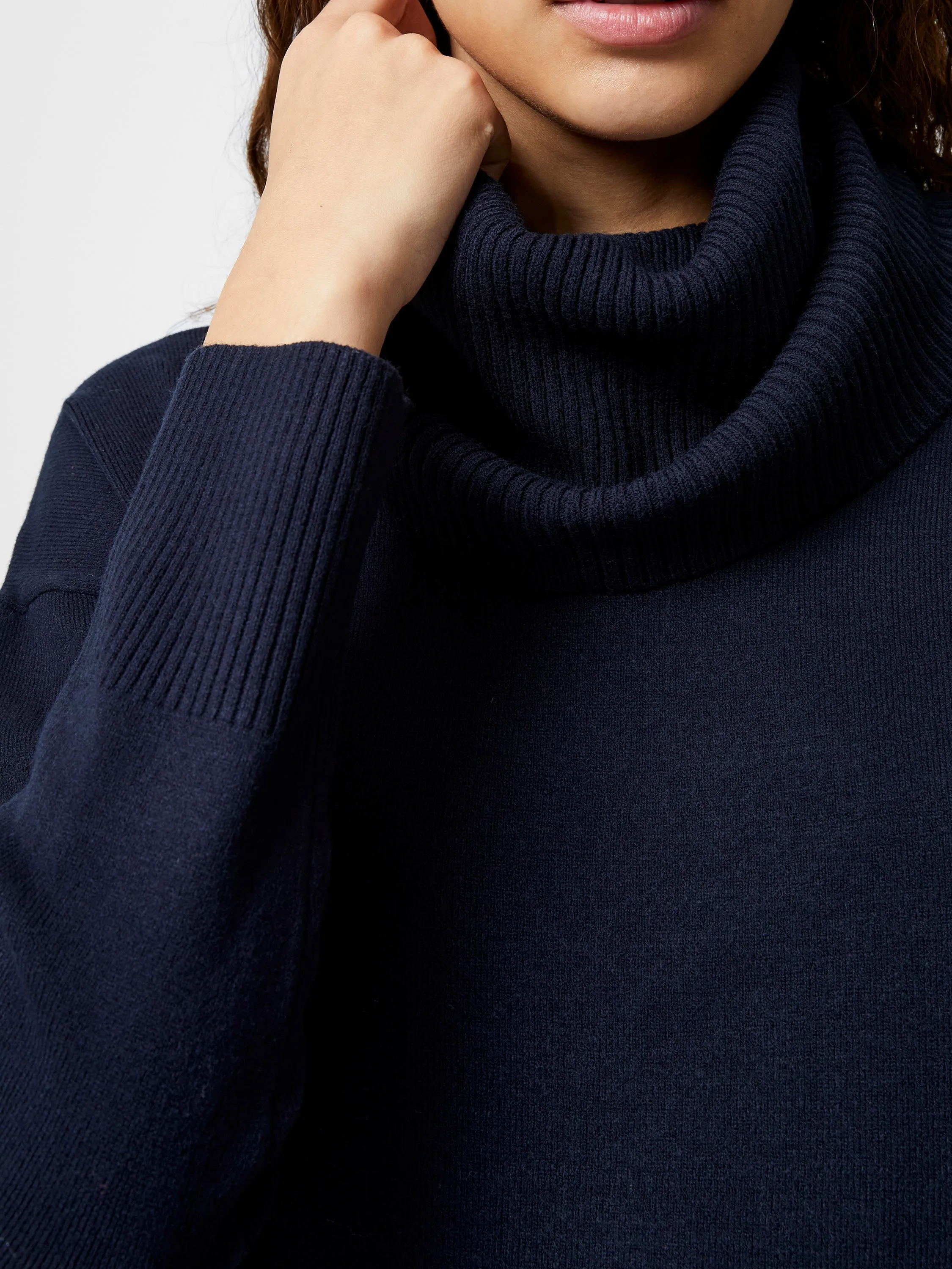 Babysoft Ribbed Cowl Neck Jumper