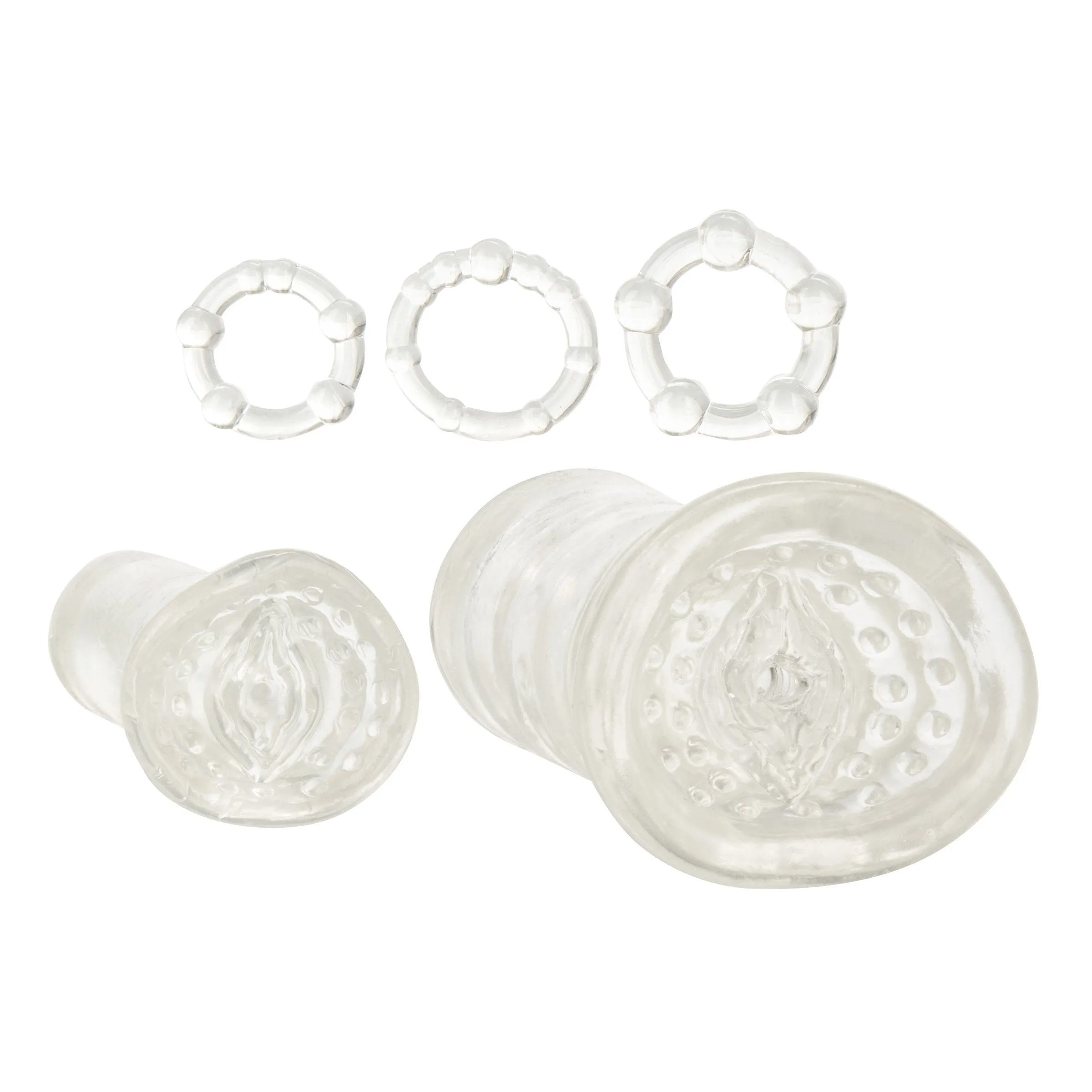 California Exotics - His Soft Stroker Masturbation Starter Kit (Clear)