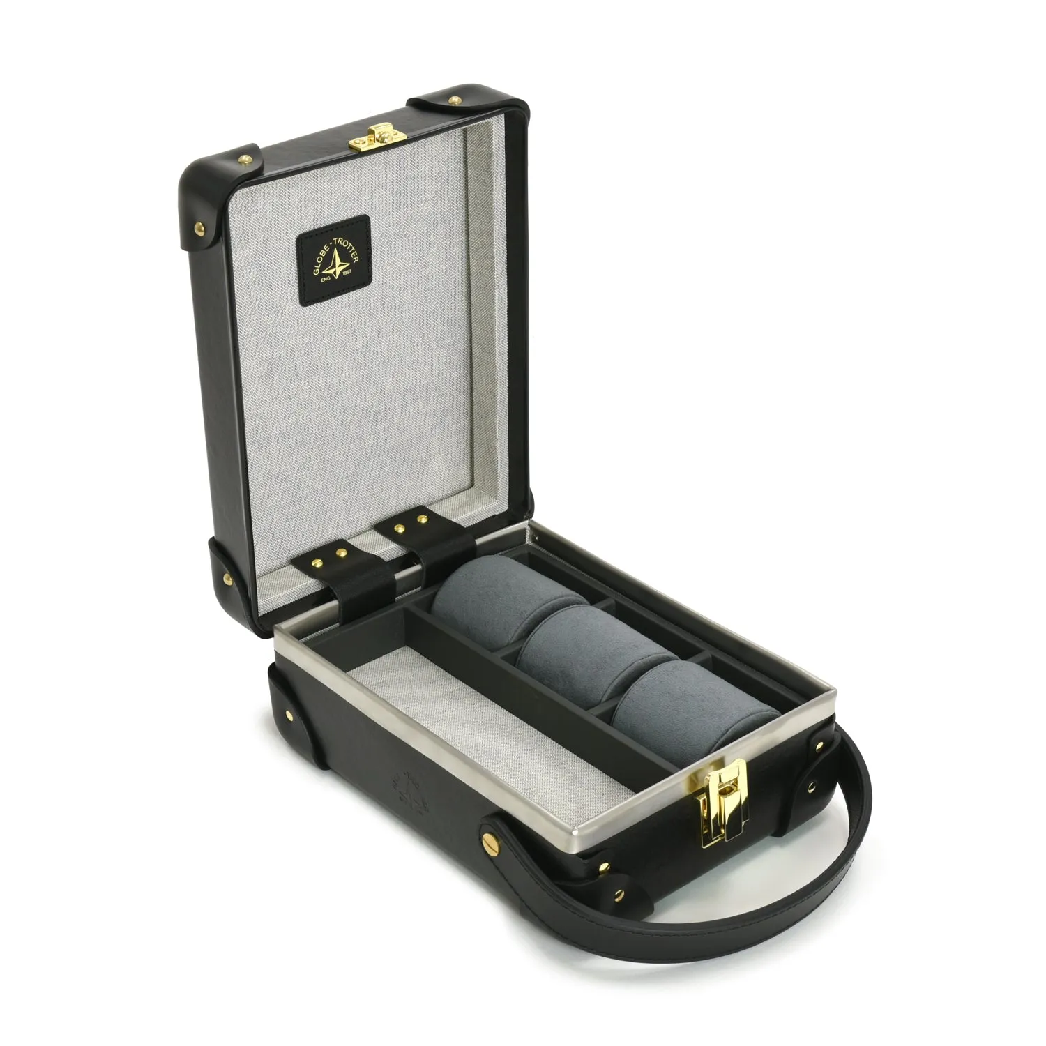 Centenary · 3-Slot Watch Case | Black/Black/Gold
