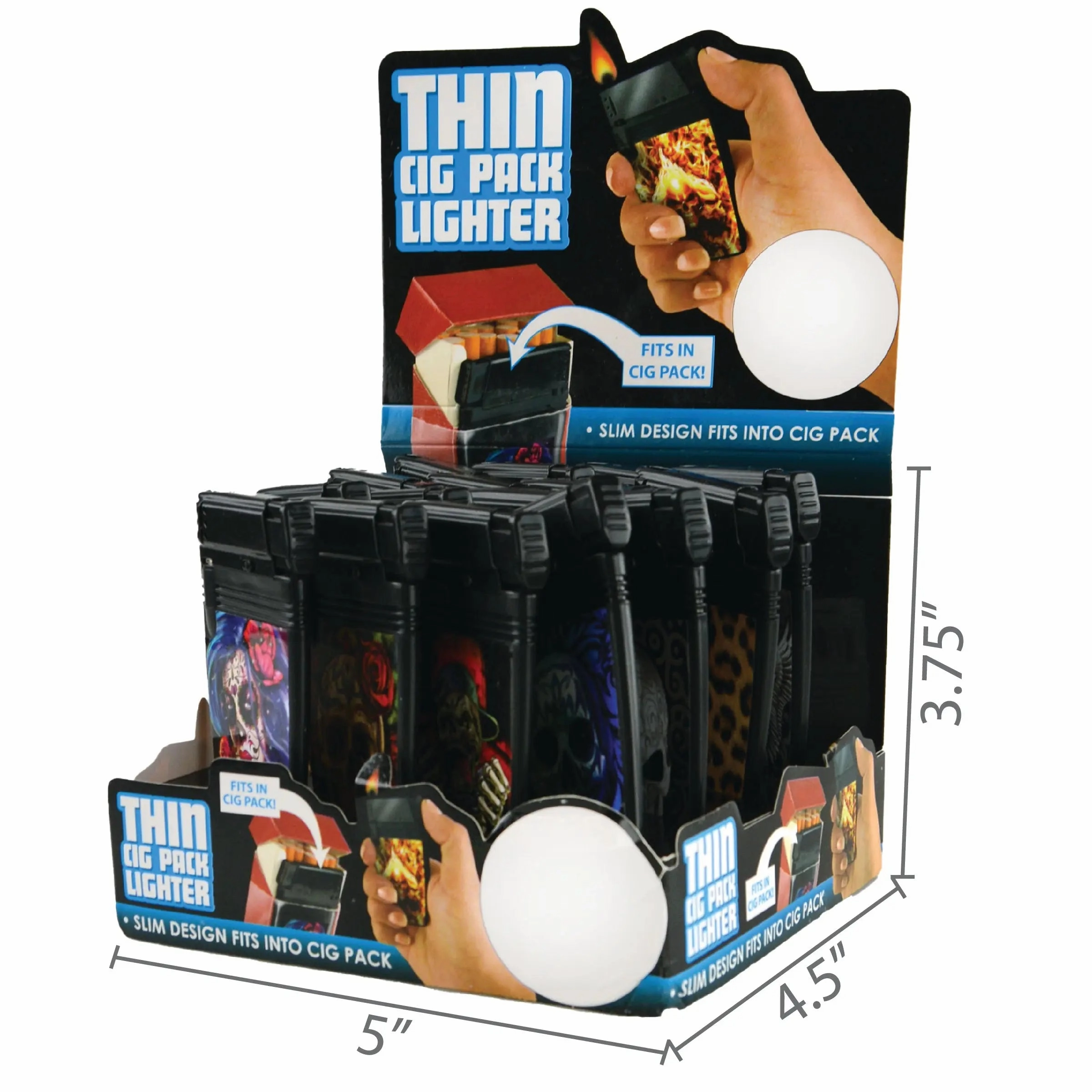 Cigarette Pack Thin Lighter - 16 Pieces Per Retail Ready Display 21806