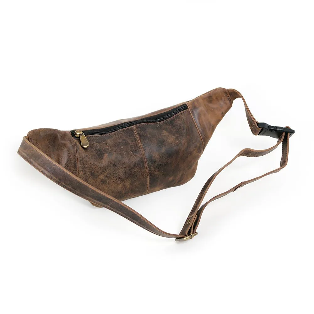 DAYTREKR DISTRESSED LEATHER COMPACT WAIST PACK