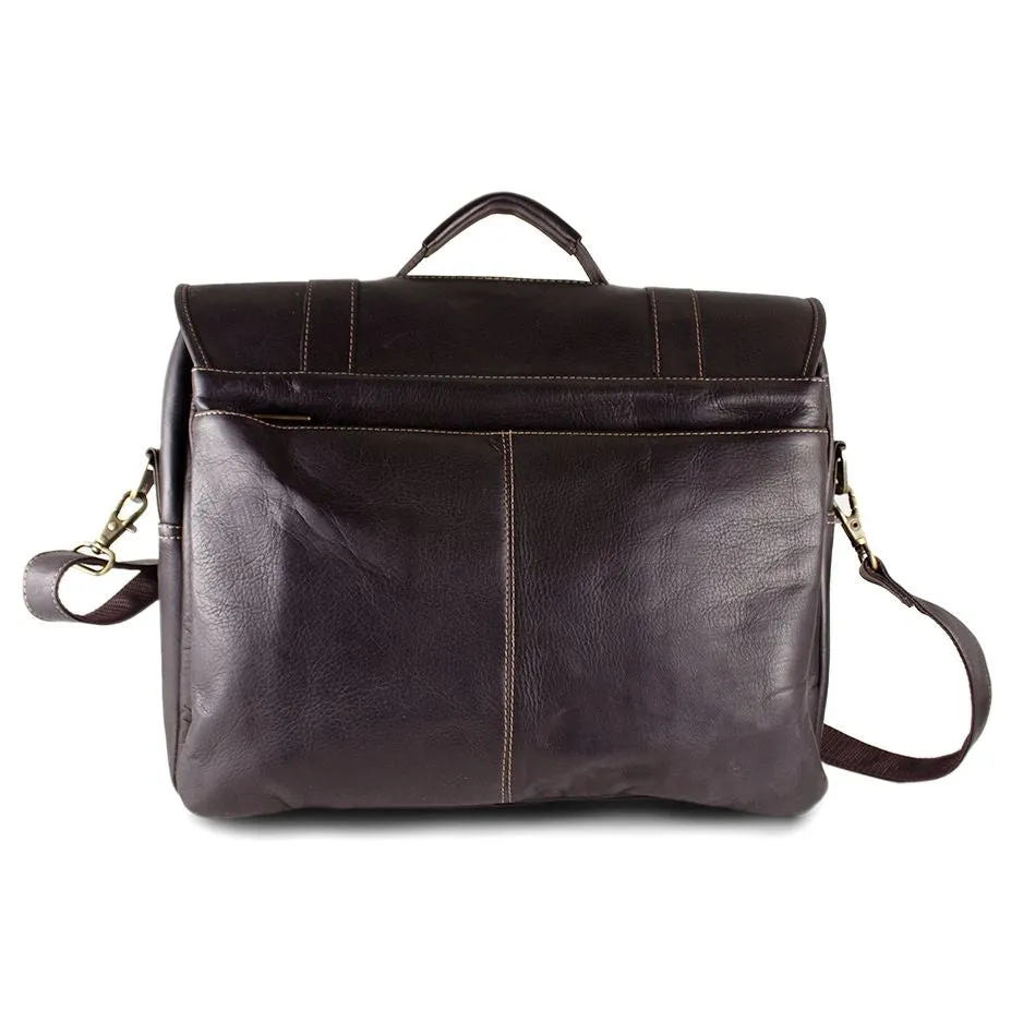 DayTrekr Flap Leather Laptop Brief