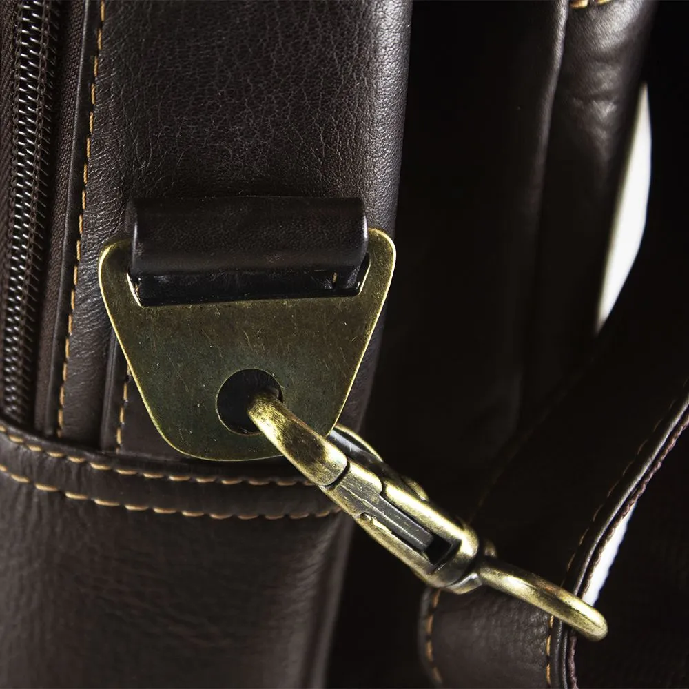 DayTrekr Flap Leather Laptop Brief