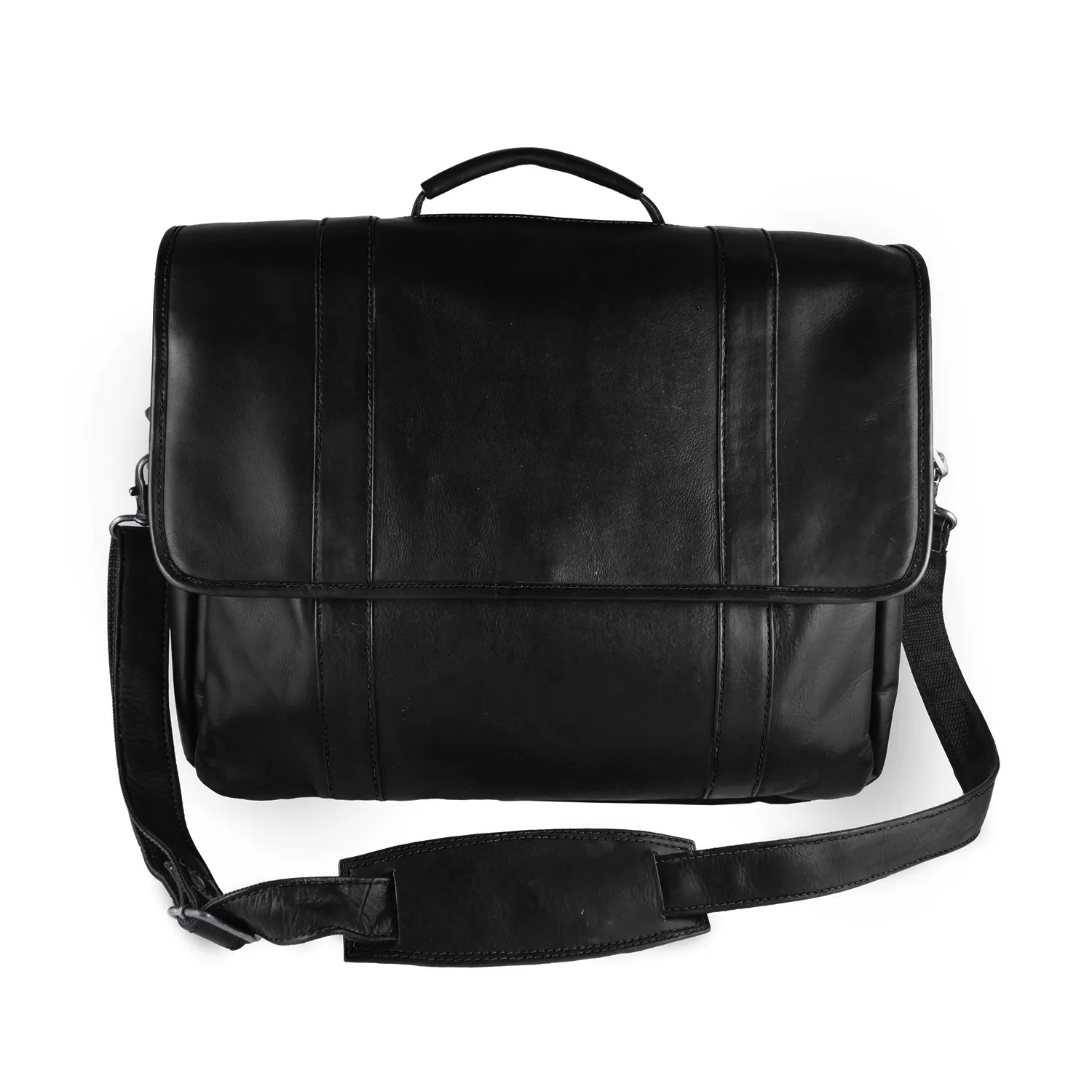 DayTrekr Flap Leather Laptop Brief