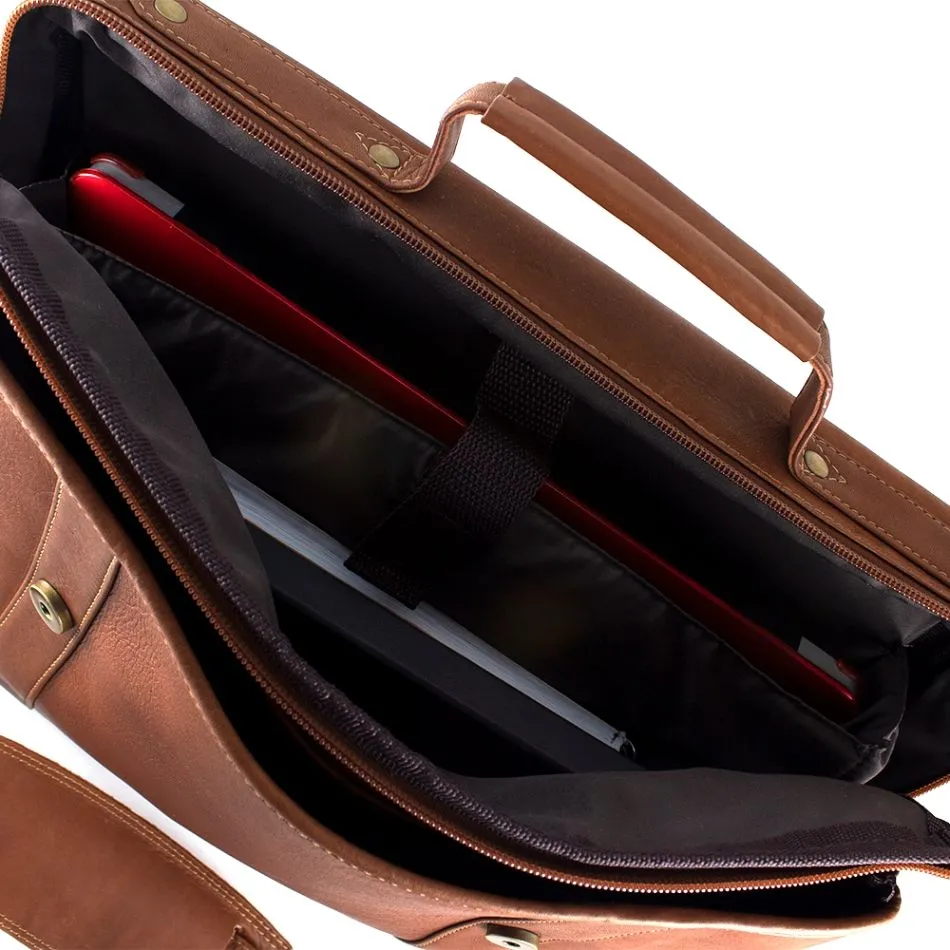 DayTrekr Flap Leather Laptop Brief
