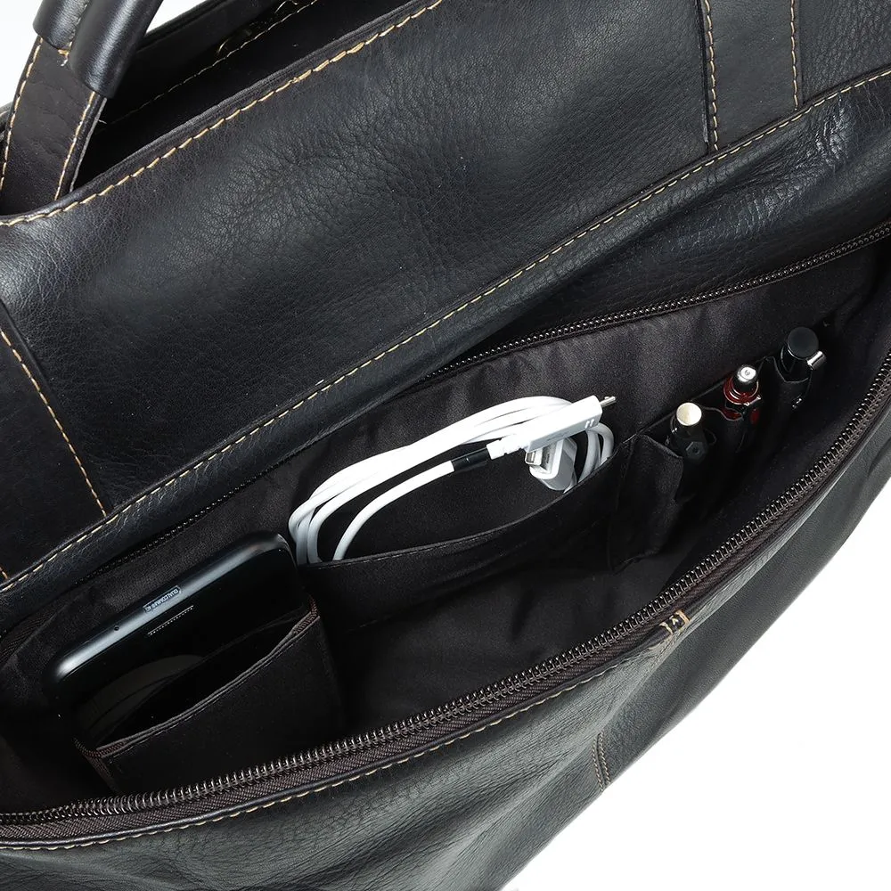DayTrekr Flap Leather Laptop Brief