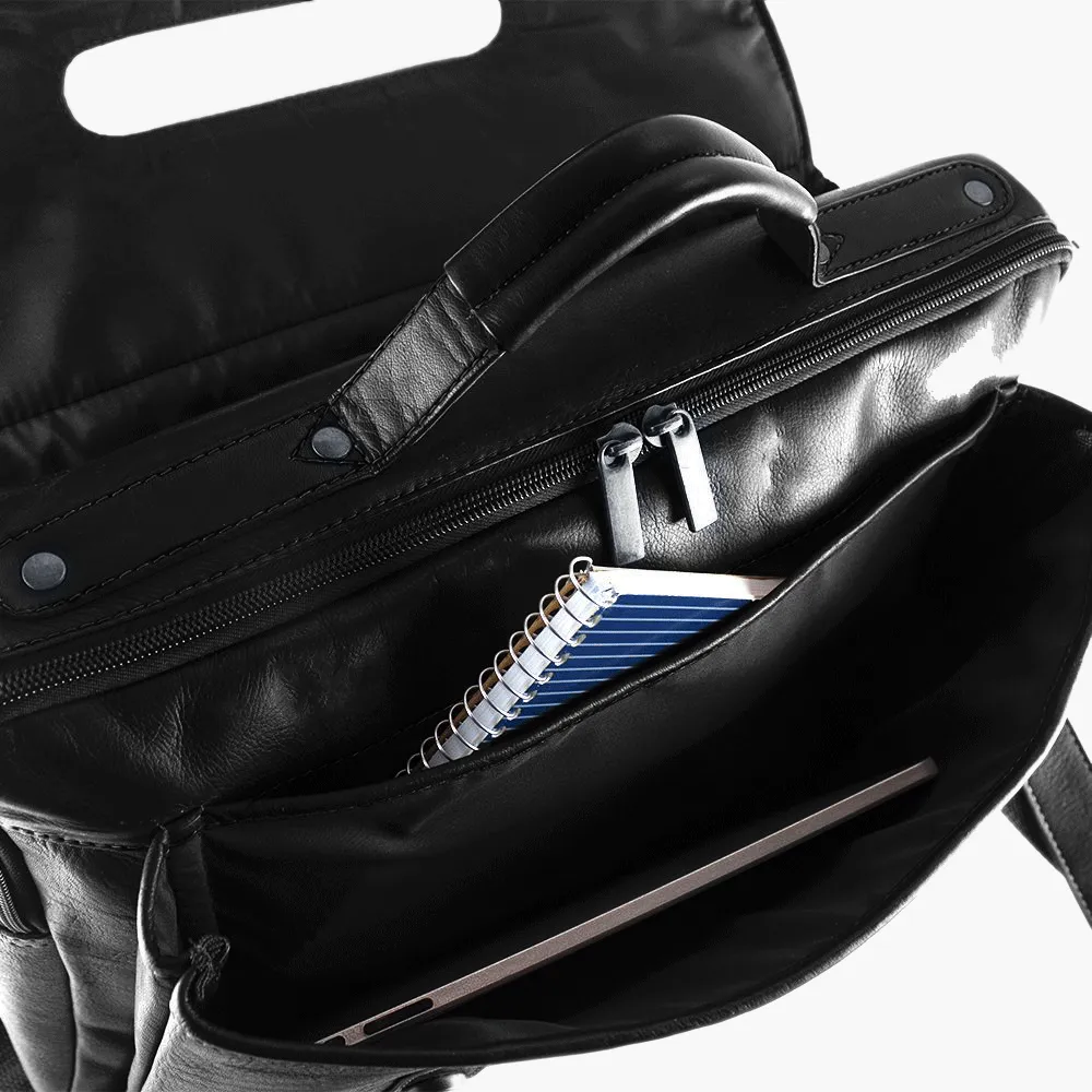 DayTrekr Flap Leather Laptop Brief