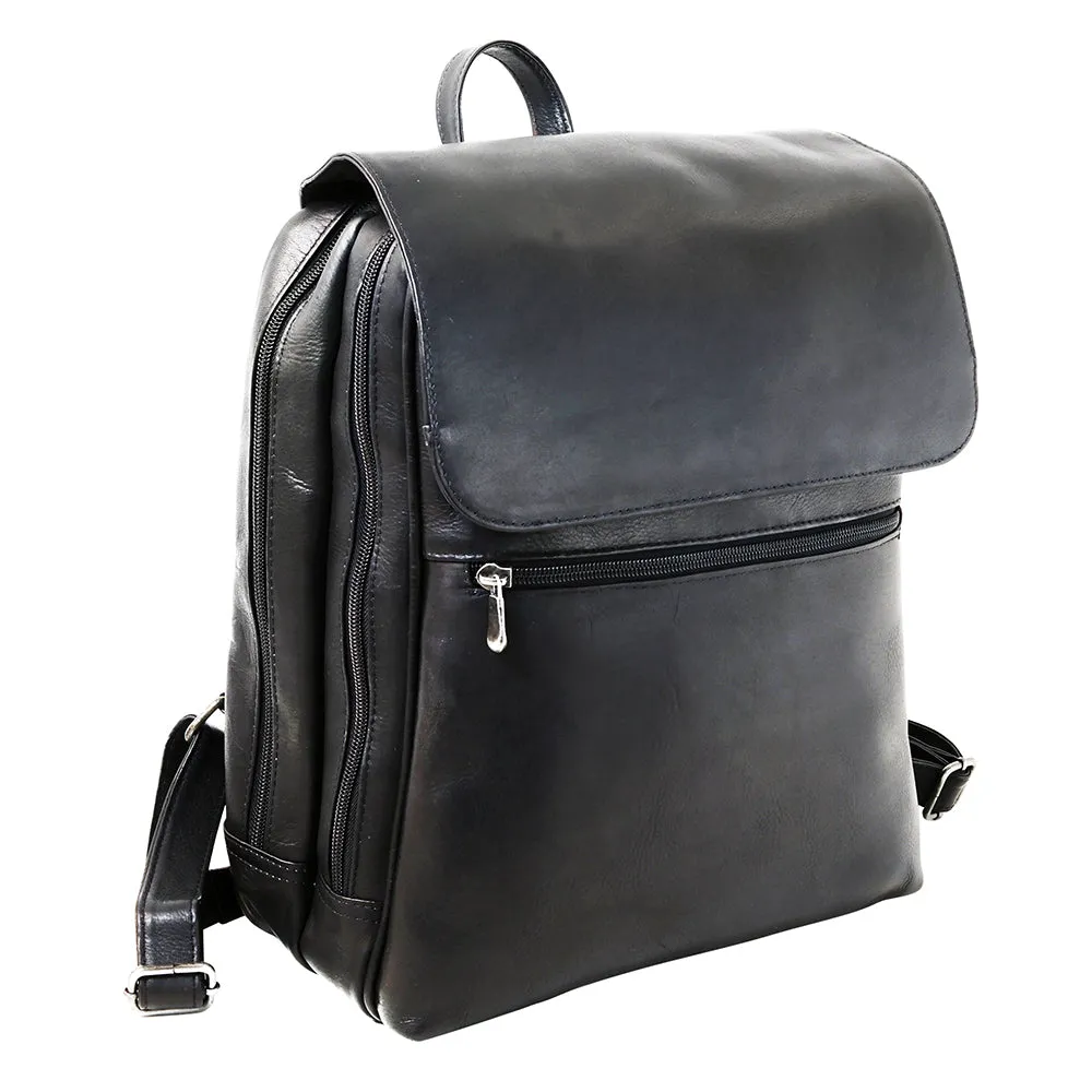 DayTrekr Leather Slim Flap over Backpack