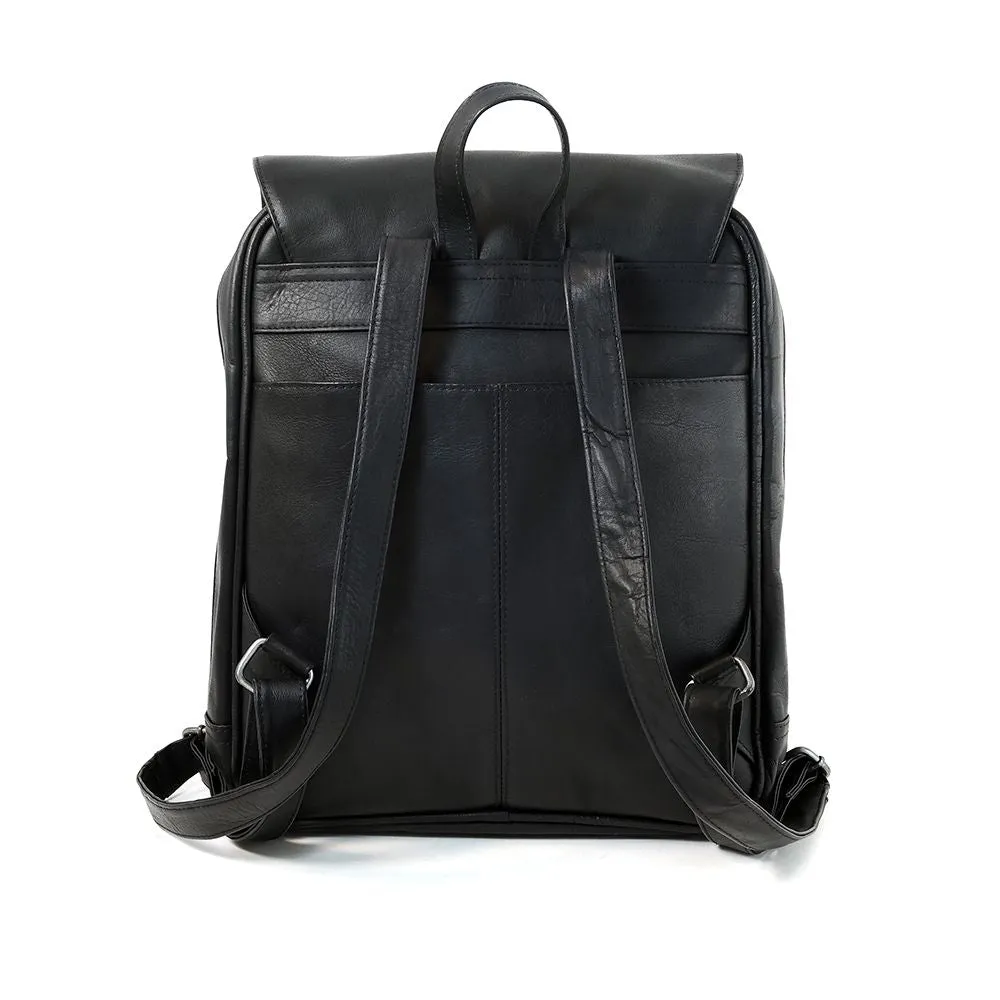 DayTrekr Leather Slim Flap over Backpack