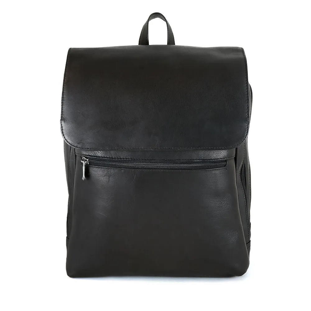 DayTrekr Leather Slim Flap over Backpack