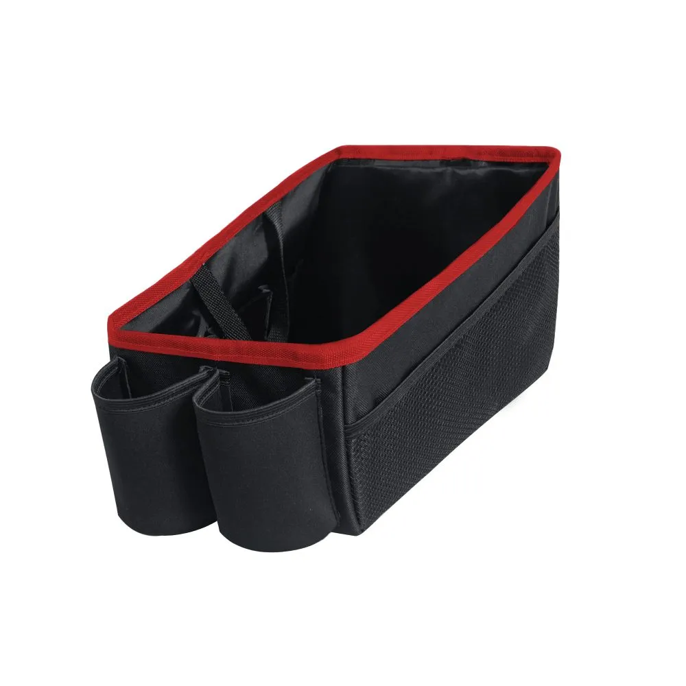 E-Z Travel Multi-Use Tote Car Organizer with Cup Holders Red