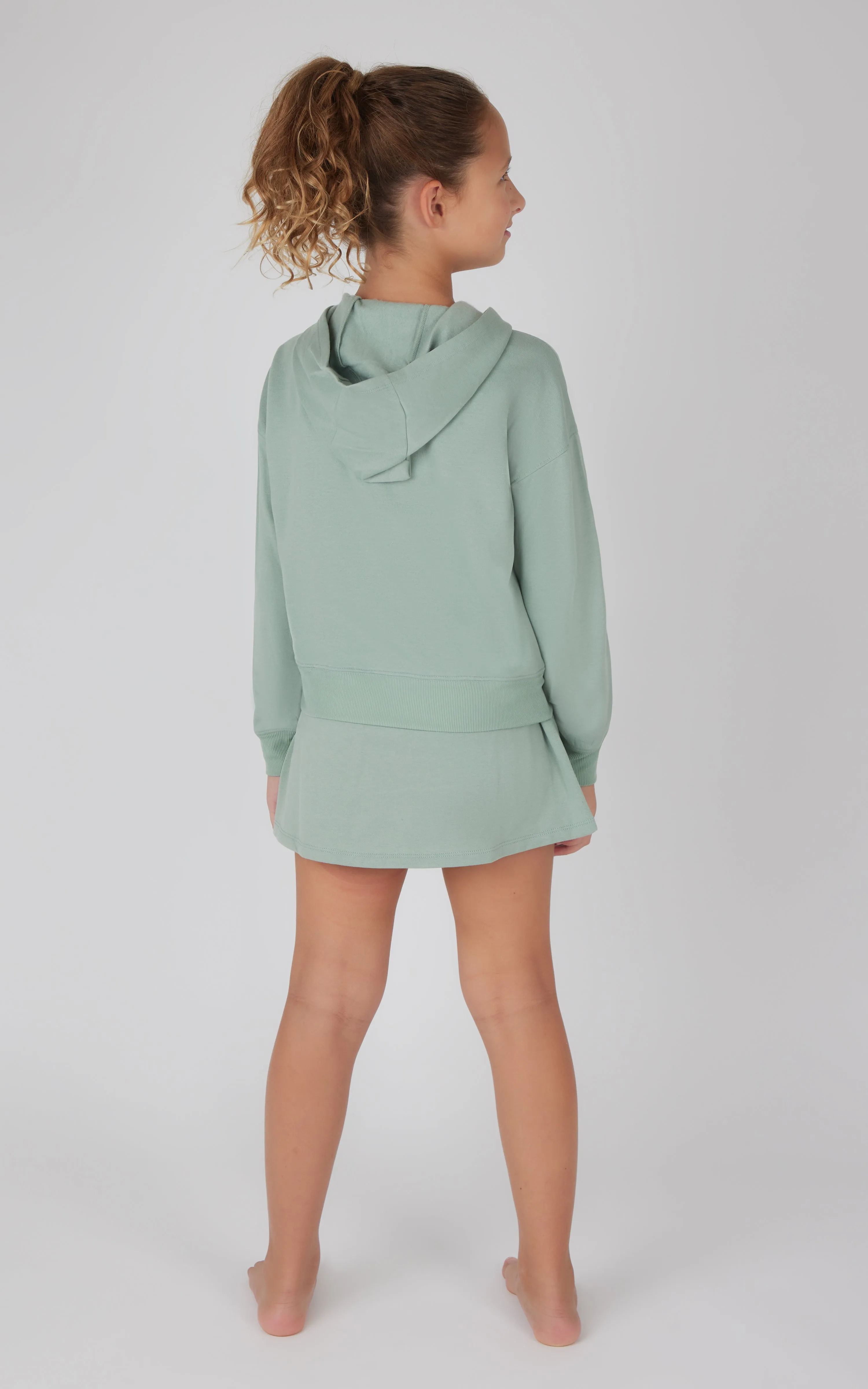 Girls 2 PC Terry Brushed Hoodie and Cargo Skort