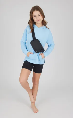Girls 3 PC Hoodie   Bike Short   Fanny Bag