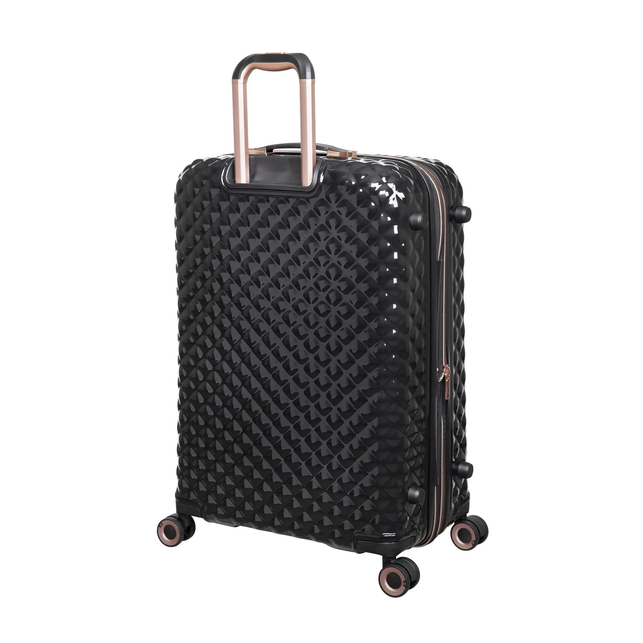 Glitzy 27" Hardside Checked 8 Wheel Expandable Spinner (Black)