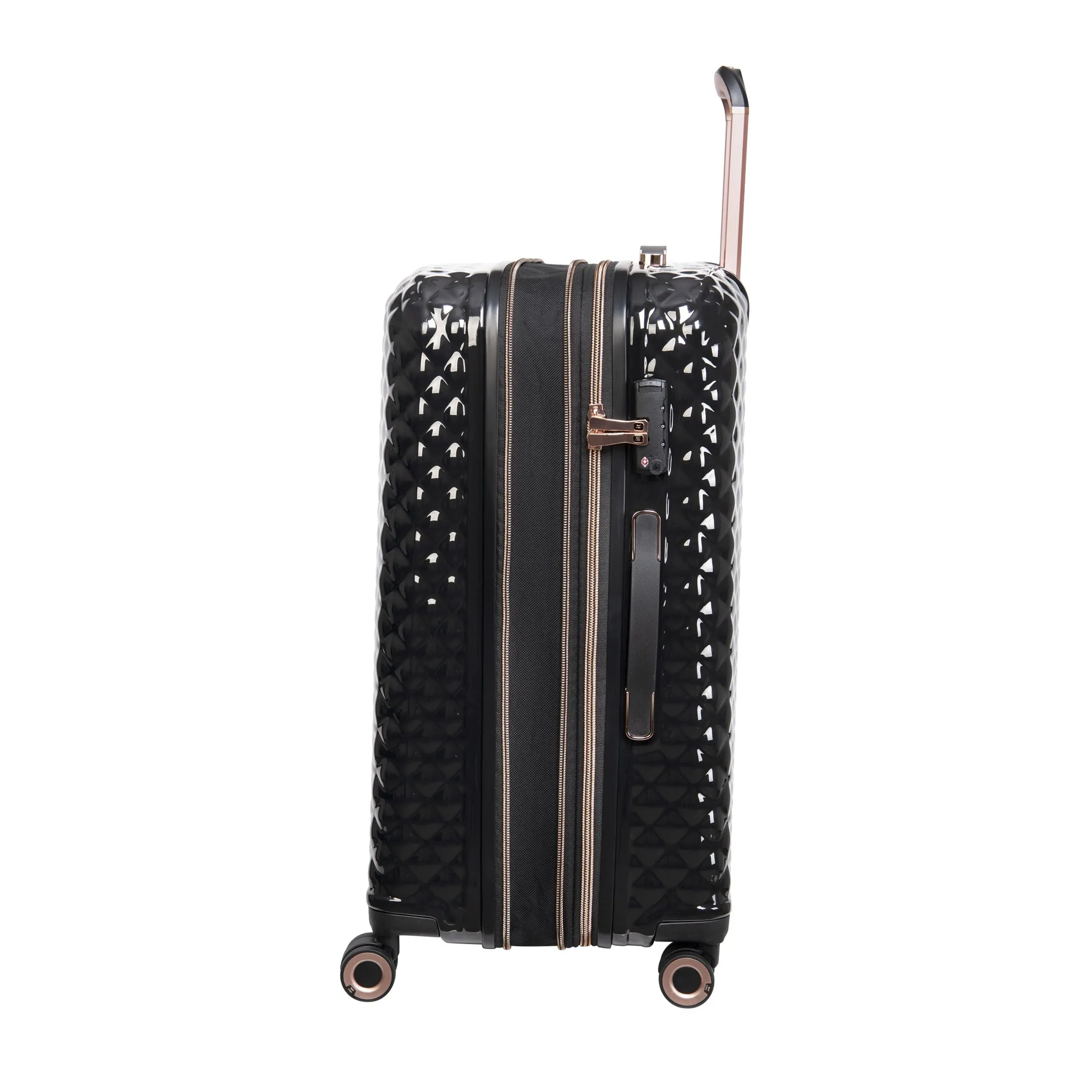 Glitzy 27" Hardside Checked 8 Wheel Expandable Spinner (Black)