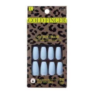 Gold Finger Solid Color Nails - Powder Blue