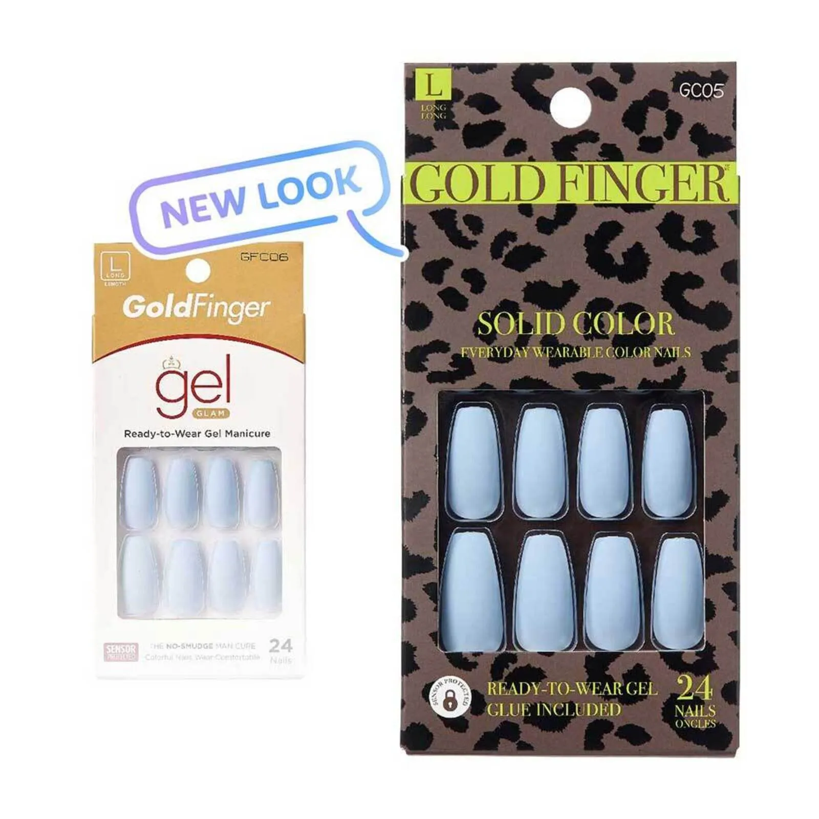 Gold Finger Solid Color Nails - Powder Blue