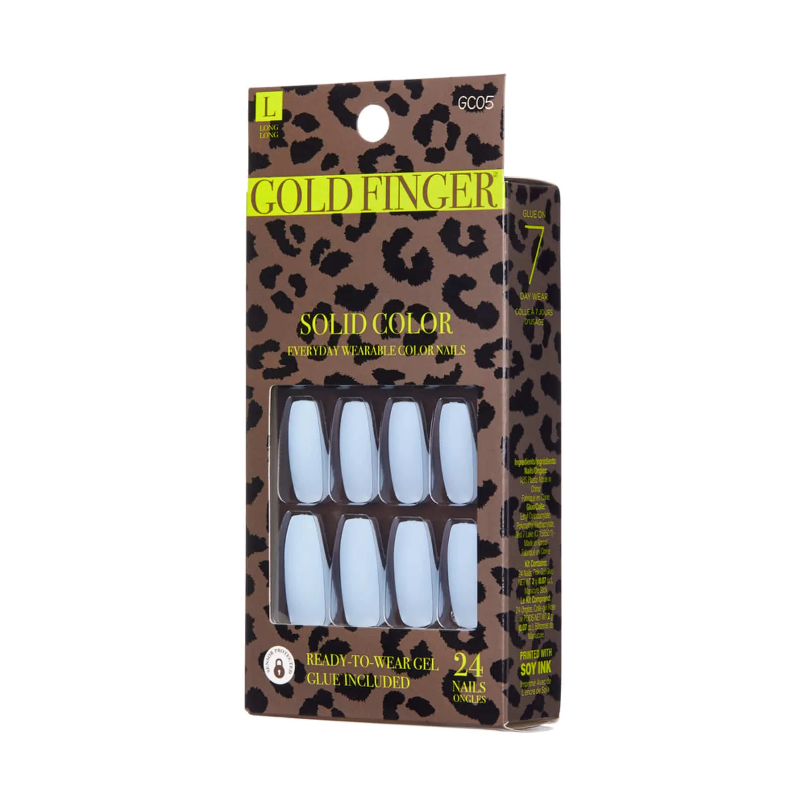 Gold Finger Solid Color Nails - Powder Blue