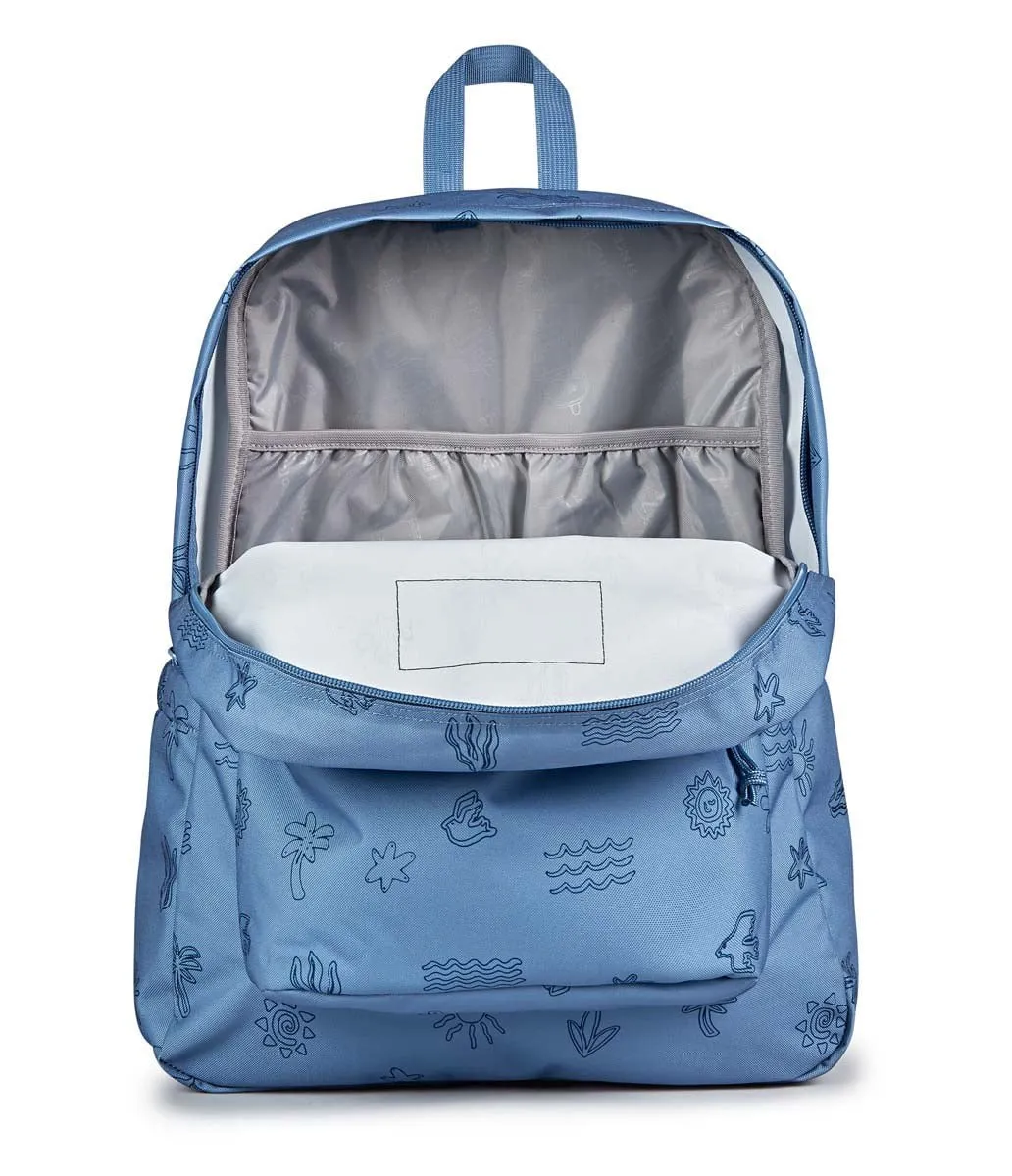 JanSport SuperBreak Plus Backpack - Sunny Sketches Blue