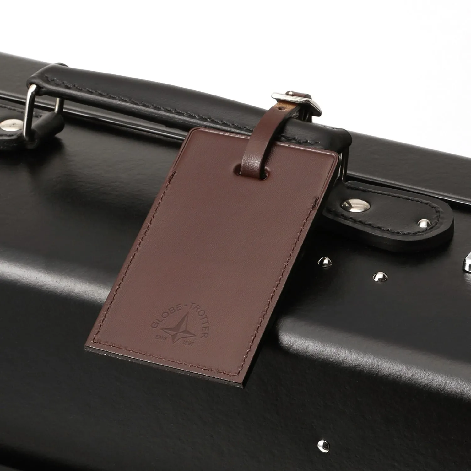 Luggage Tag | Brown/Chrome