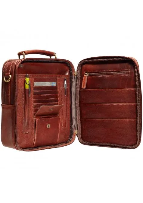 Mancini ARIZONA Large Unisex Bag with Zippered Rear Organizer