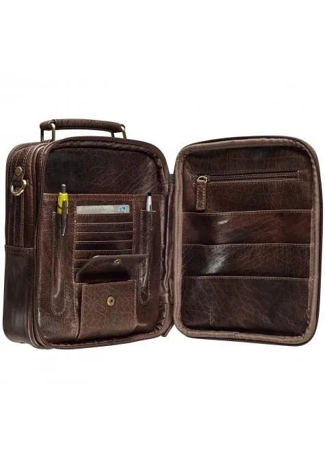 Mancini ARIZONA Large Unisex Bag with Zippered Rear Organizer