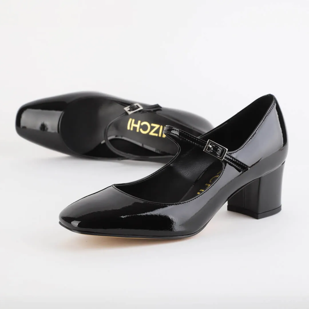NANCY - patent mary jane pumps