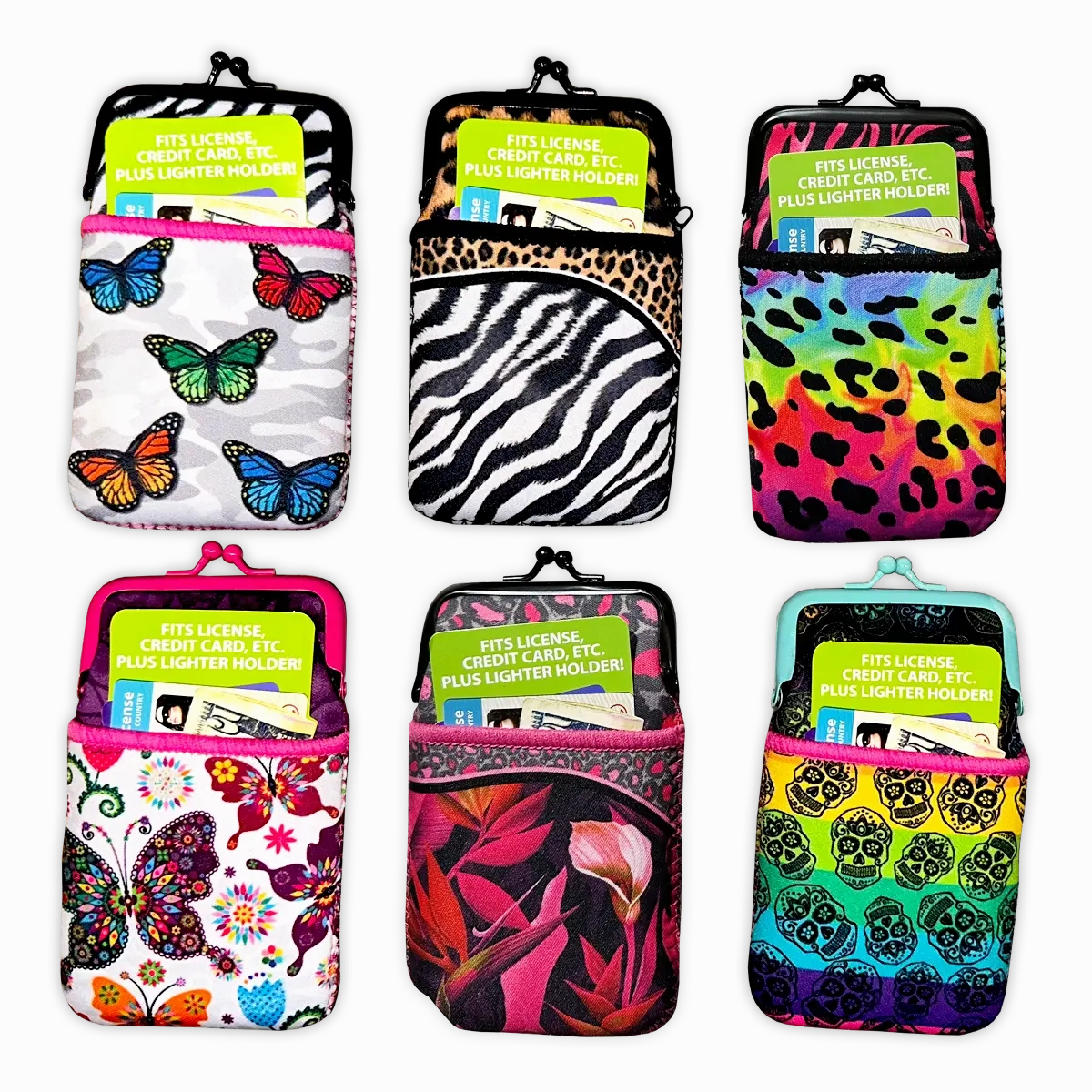 Neoprene Cigarette Pouch with Pocket - 6 Pieces Per Retail Ready Display 40677