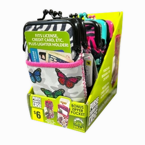 Neoprene Cigarette Pouch with Pocket - 6 Pieces Per Retail Ready Display 40677