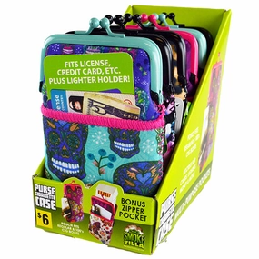 Neoprene Cigarette Pouch with Pocket - 6 Pieces Per Retail Ready Display 41384