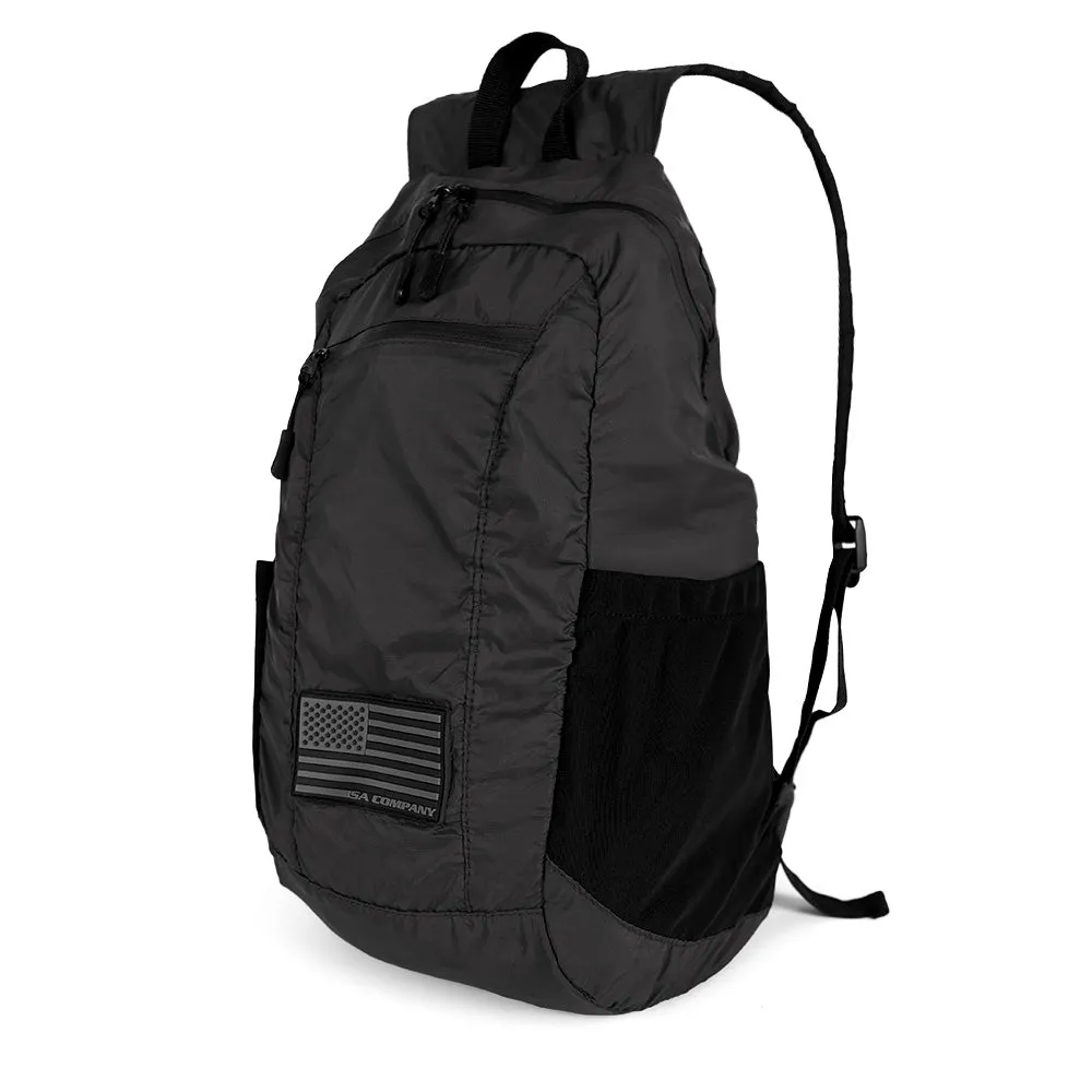 Packable Backpack | Blackout American Flag | Grey
