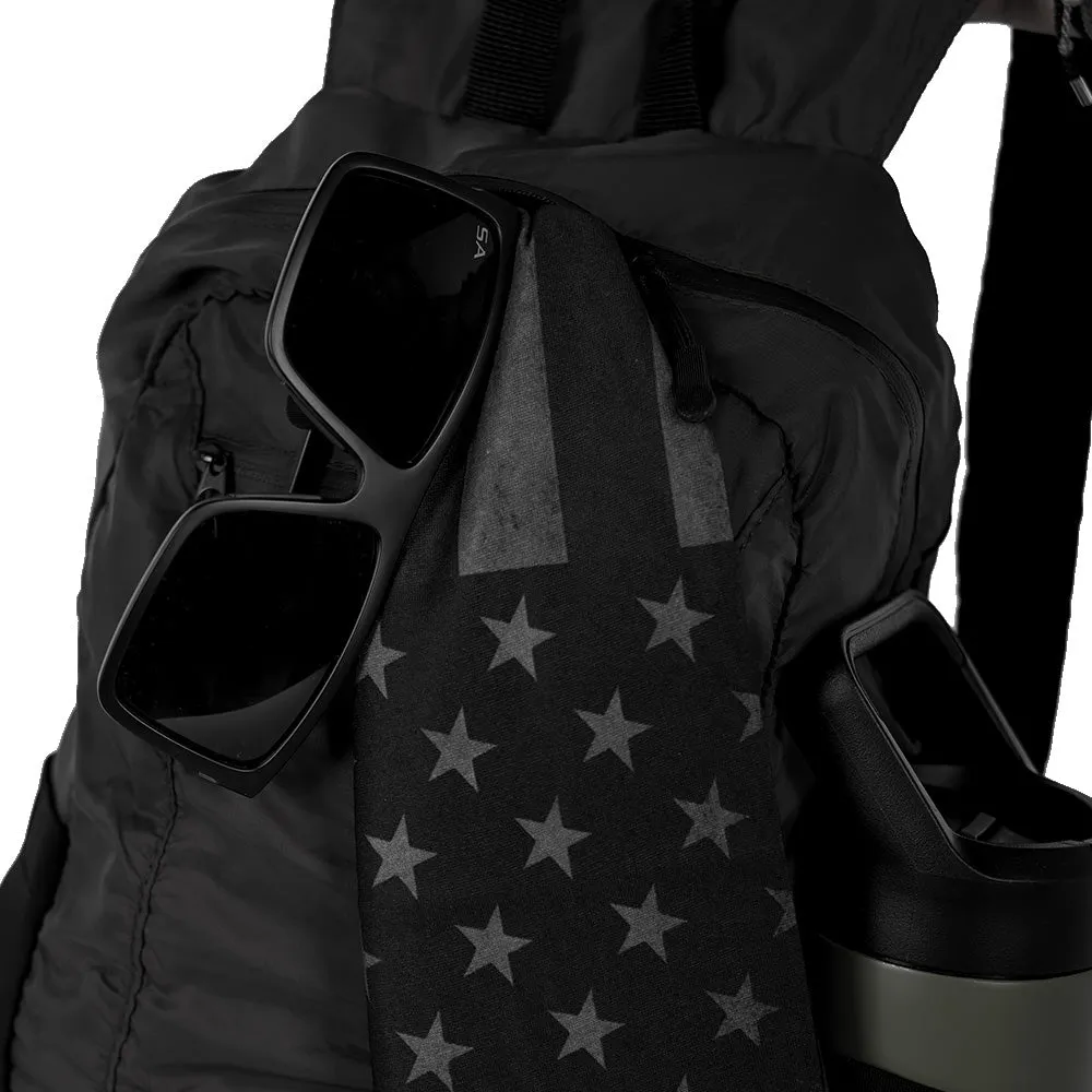 Packable Backpack | Blackout American Flag | Grey