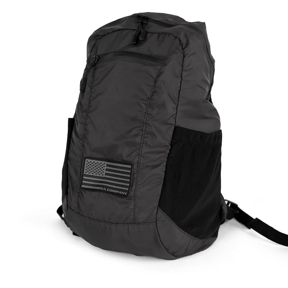 Packable Backpack | Blackout American Flag | Grey