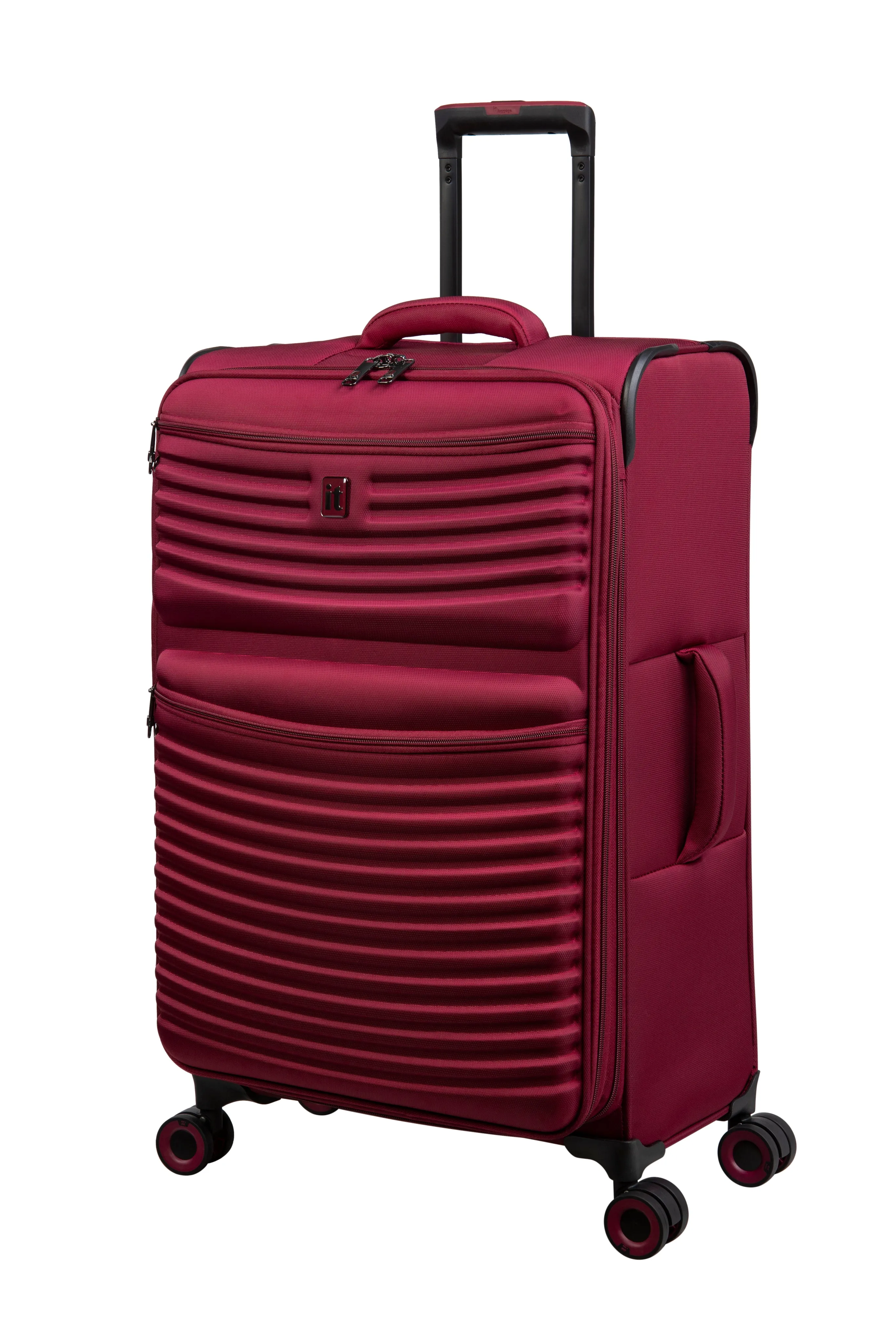 Precursor 3 Piece Softside 8 Wheel Expandable Spinner Set (Dark Red)