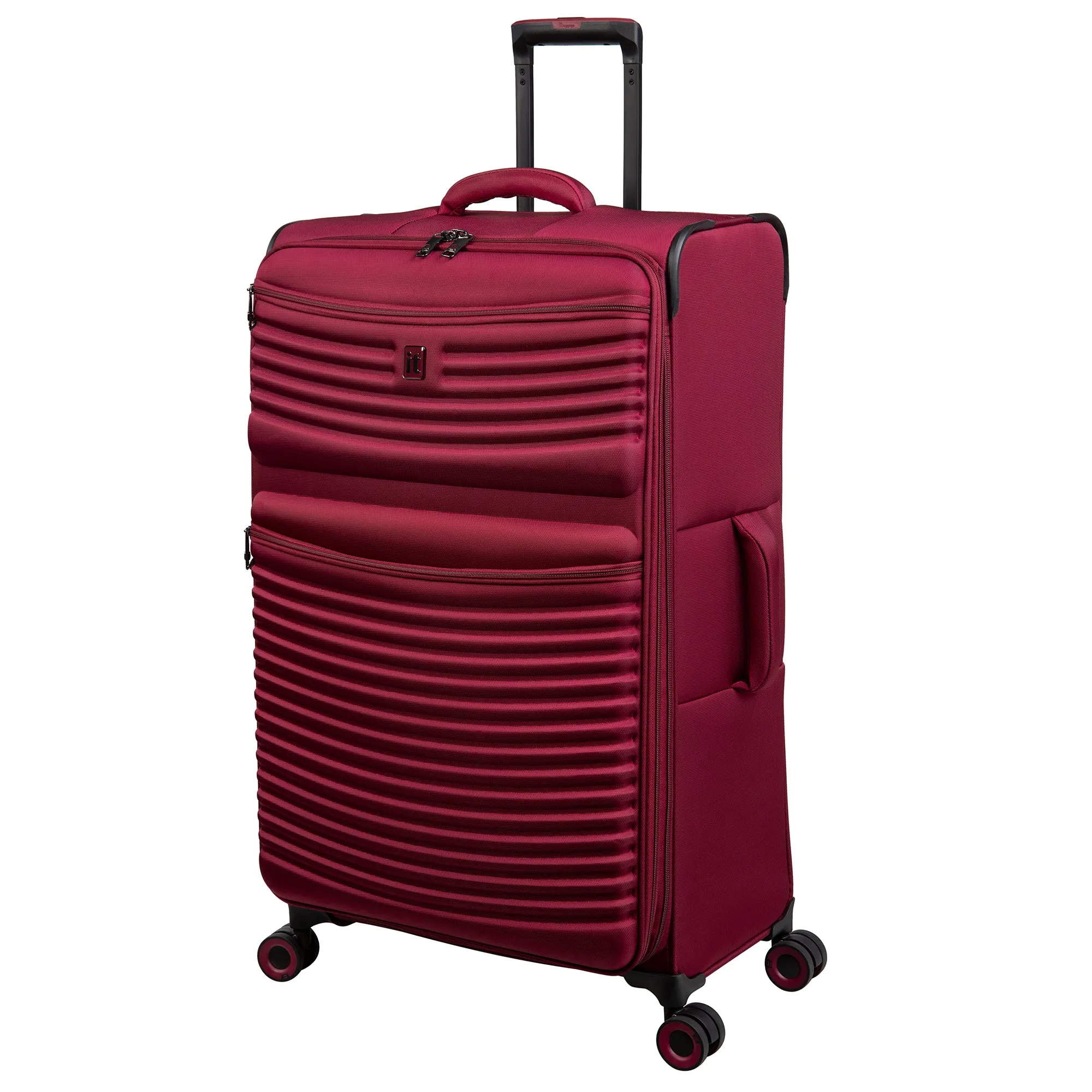 Precursor 3 Piece Softside 8 Wheel Expandable Spinner Set (Dark Red)