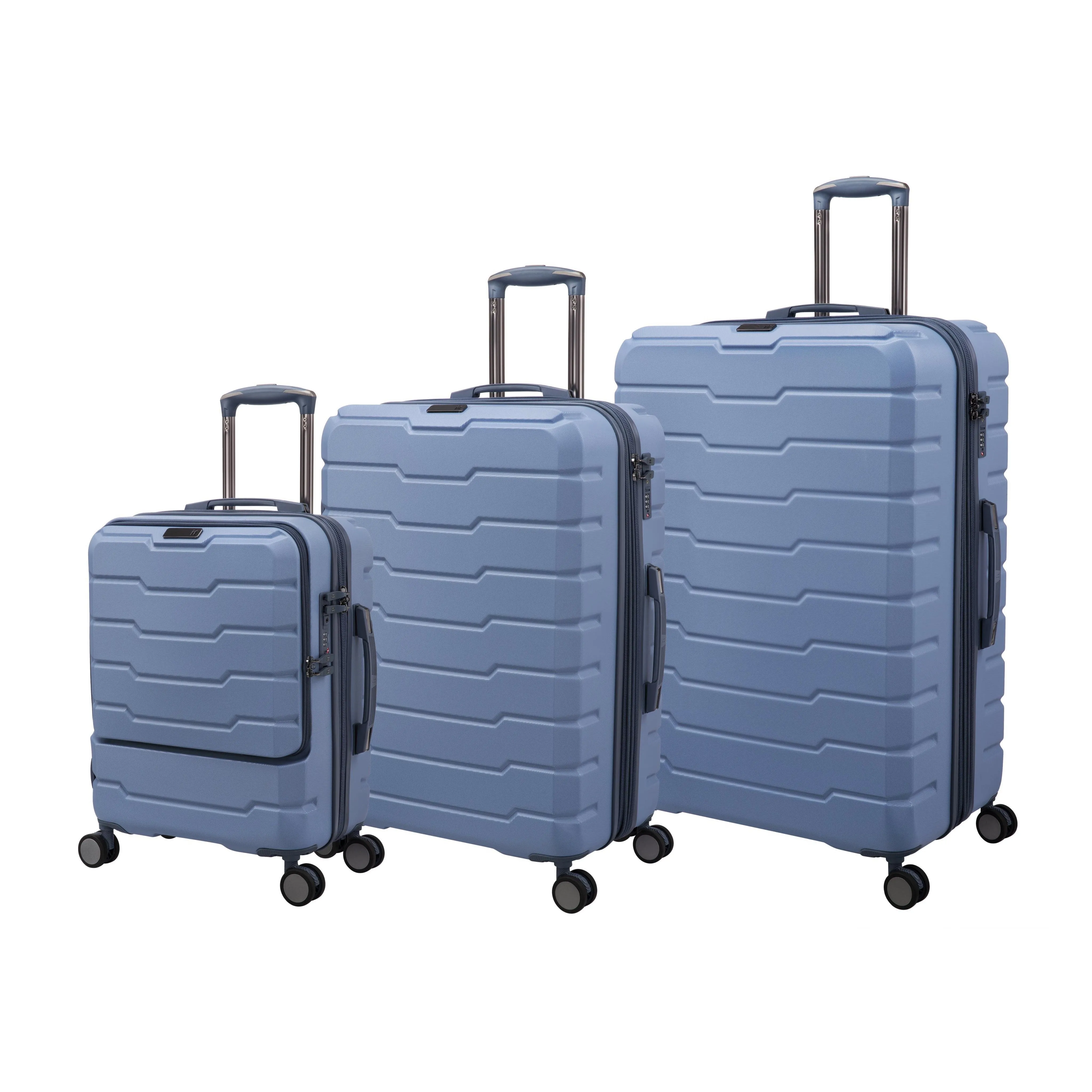 Prosperous 3 Piece Hardside 8 Wheel Expandable Spinner Set (Faded Denim)