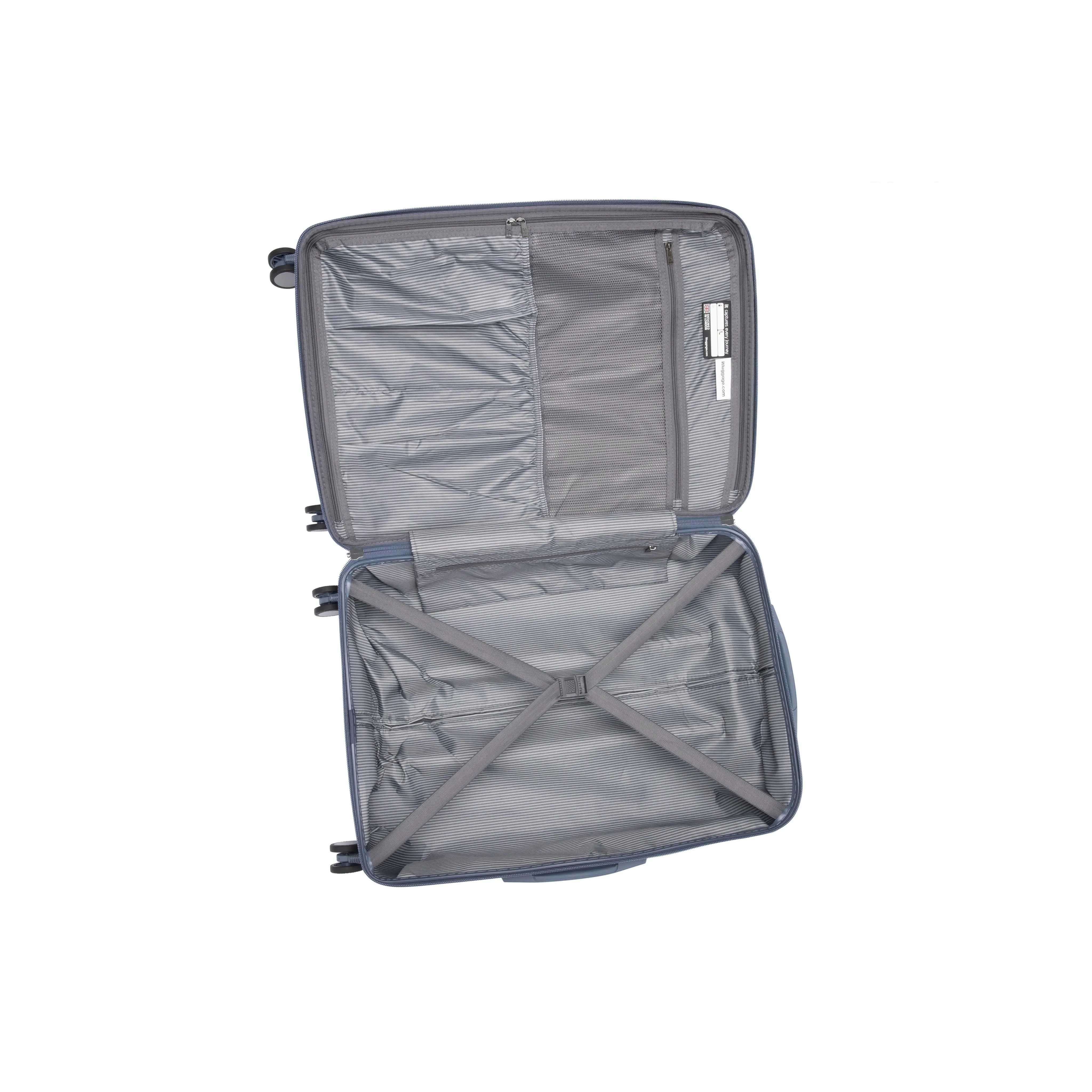 Prosperous 3 Piece Hardside 8 Wheel Expandable Spinner Set (Faded Denim)