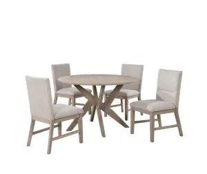 Sassari 5-Piece Dining Set - Taupe, Beige