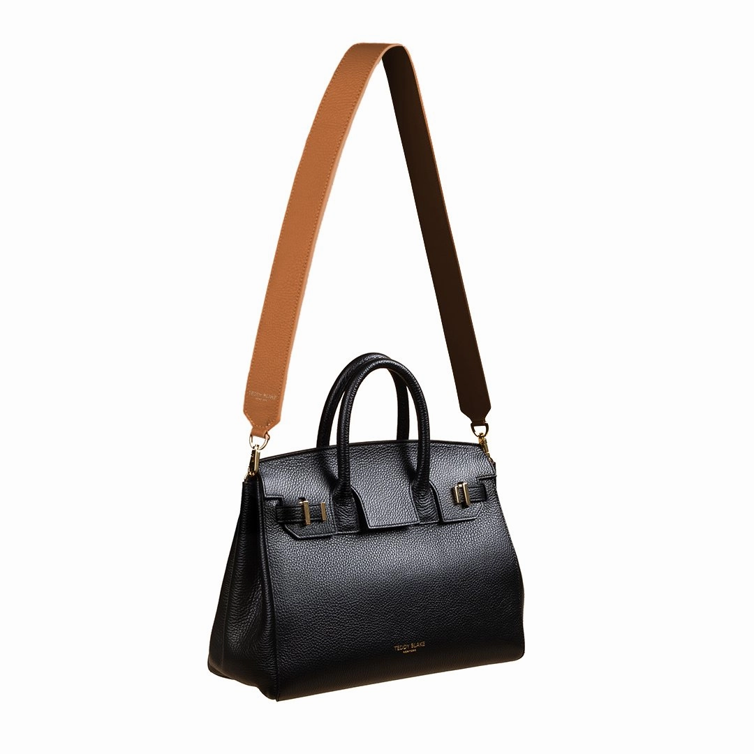 Stampato Leather Wide Strap - Camel Brown