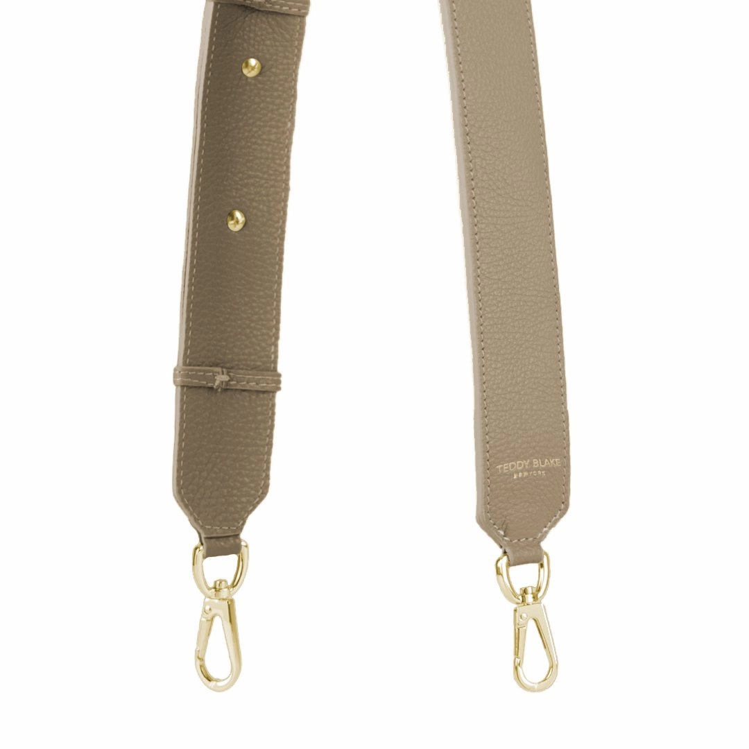 Stampato Leather Wide Strap - Light Beige
