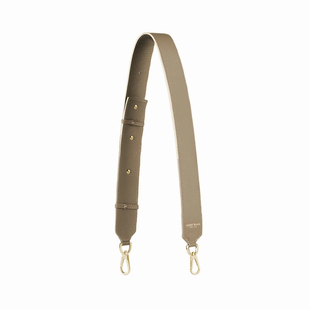 Stampato Leather Wide Strap - Light Beige