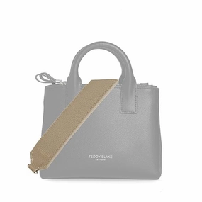 Stampato Leather Wide Strap - Light Beige