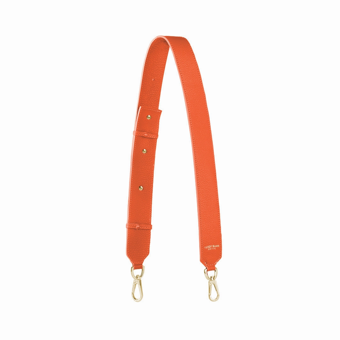 Stampato Leather Wide Strap - Orange