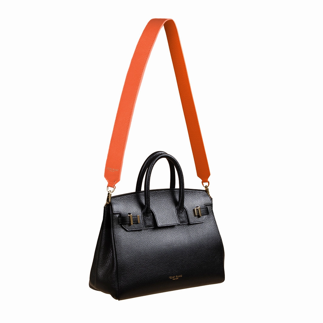 Stampato Leather Wide Strap - Orange
