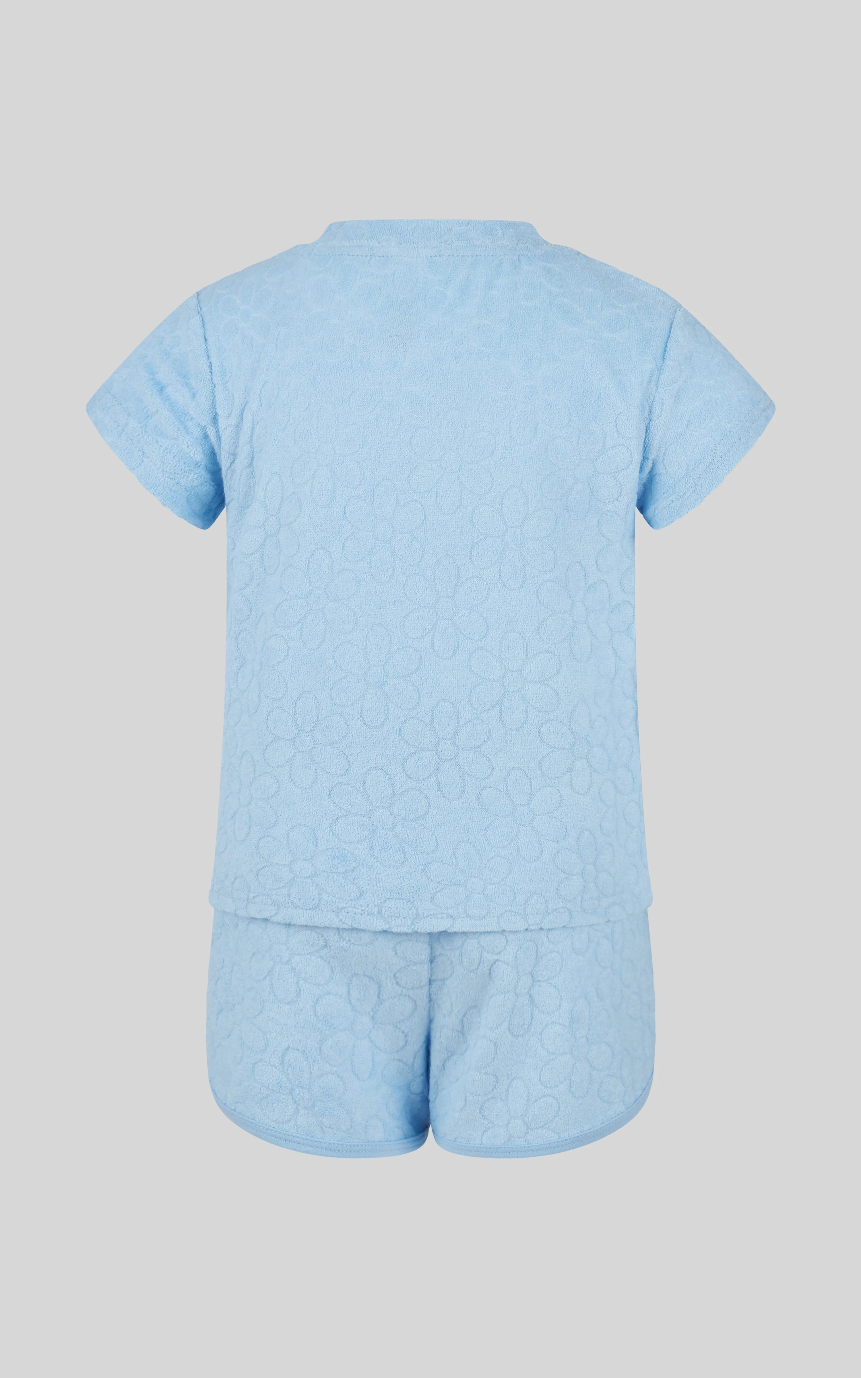 Toddler Girls 2 PC Towel Terry Short Sleeve Top and Dolphin Short
