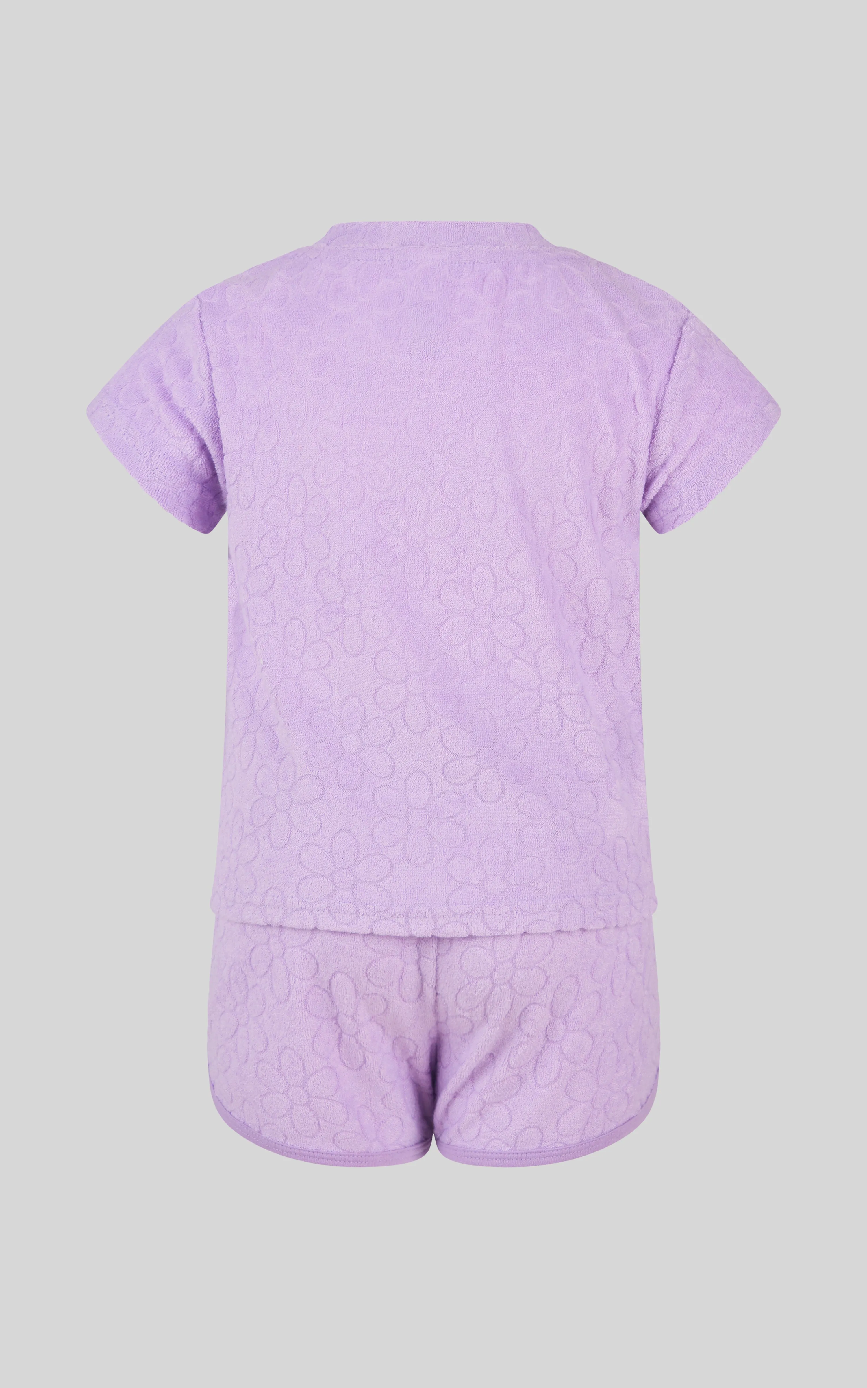 Toddler Girls 2 PC Towel Terry Short Sleeve Top and Dolphin Short