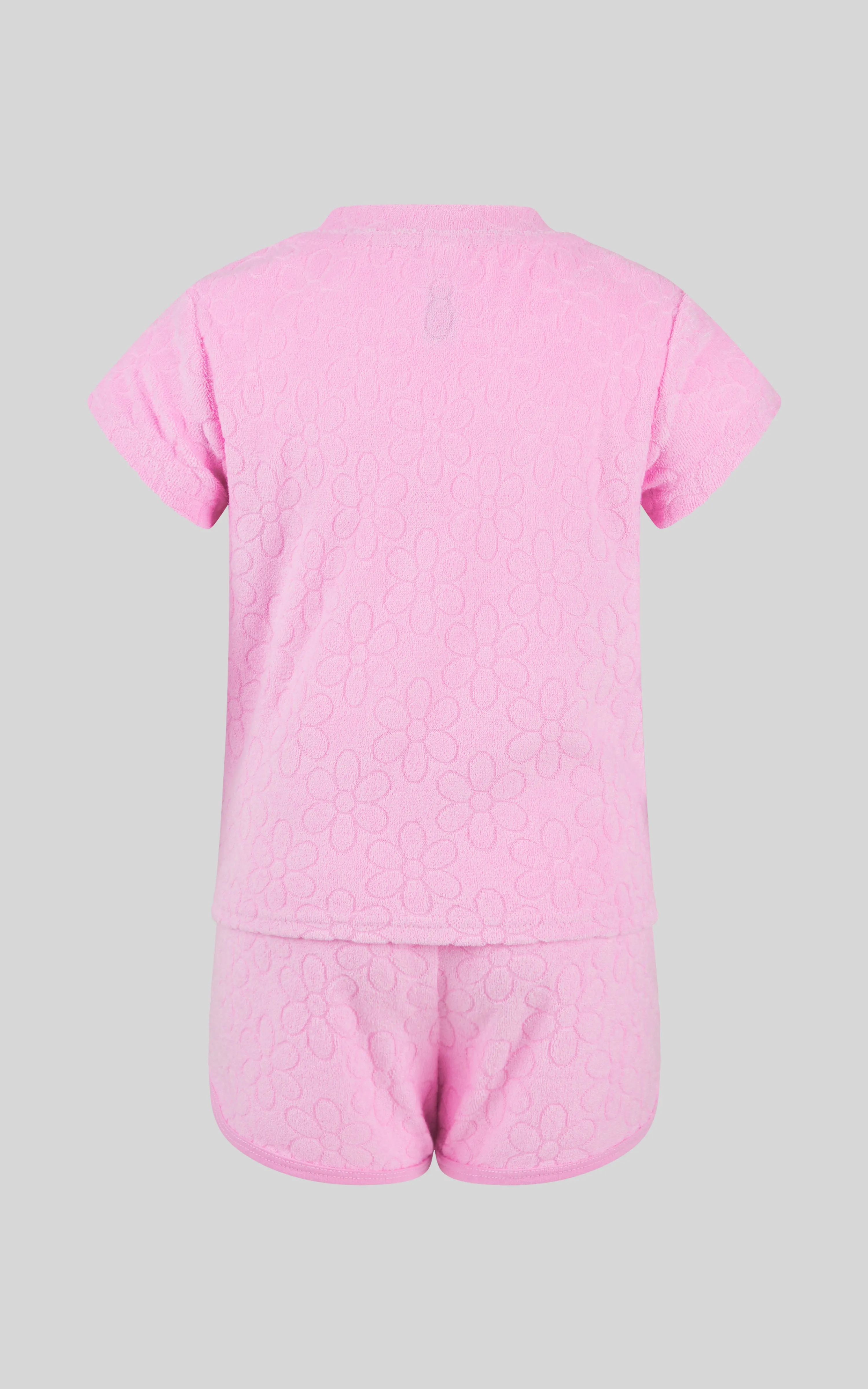 Toddler Girls 2 PC Towel Terry Short Sleeve Top and Dolphin Short